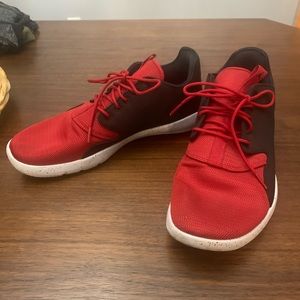 Red and Black Knit Jordans